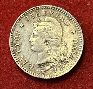 Argentina 10 Centavos 1883 Silver Coin KM#26 T7150 - Picture 1 of 2