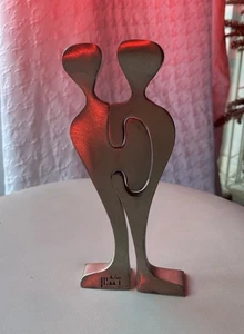 Vintage Willi Gutmann Style White Bronze Modernist Candle Holder Mid - Century - Picture 1 of 3