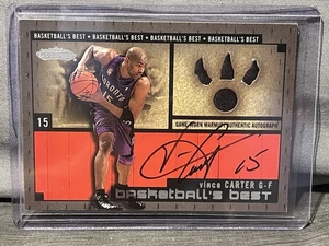 2002-03 FLEER SHOWCASE BASKETBALL'S BEST #’d 60/400  VINCE CARTER GAME USED AUTO - Picture 1 of 3