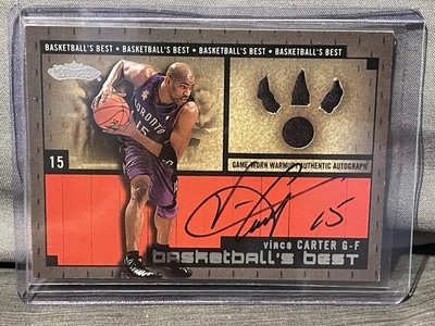 2002-03 FLEER SHOWCASE BASKETBALL'S BEST #’d 60/400  VINCE CARTER GAME USED AUTO - Image 1 of 3