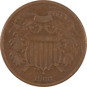 1866 TWO CENT PIECE - NICE HIGH GRADE CIRCULATED EXAMPLE! - Picture 1 of 2