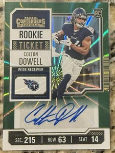 2023 Panini Contenders - Rookie Ticket Colton Dowell #159 Green Laser (AU, RC) - Picture 1 of 2