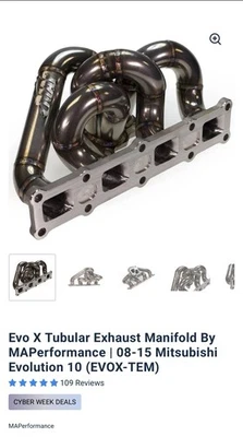 Трубчатый выпускной коллектор Evo X от MAPerformance | 08–15 Mitsubishi Evolution 10 - Изображение 1 из 3