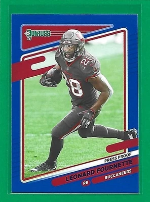 2021 Panini Donruss Football Press Proof Blue Leonard Fournette #102 Buccaneers  - Image 1 of 2