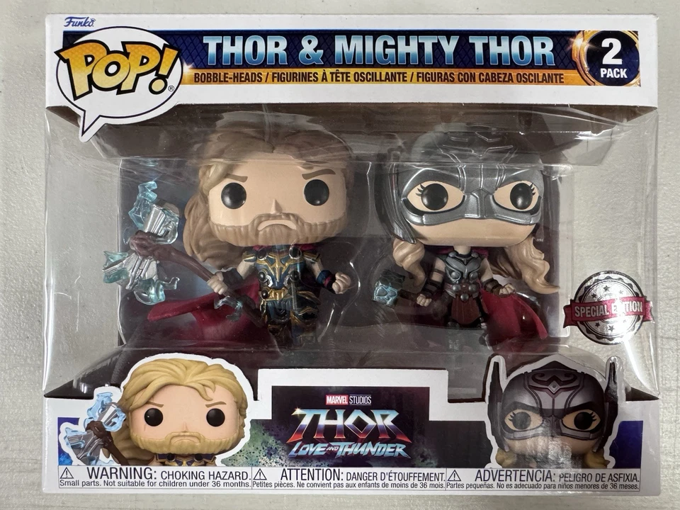 Thor & Mighty Thor (pacote com 2) ~ Marvel: Thor - Amor e Trovão ~ Vinil Funko Pop - Imagem 1 de 4