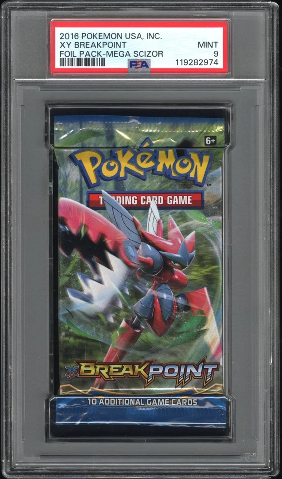 2016 Pokemon USA Inc. XY Breakpoint Mega Scizor PSA 9 Foil Booster Pack MINT! - Image 1 of 2