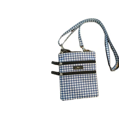 Bolso Bandolera Scout Sally Go Ligeramente Azul/Blanco Cremallera a Cuadros Foto 1 de 4