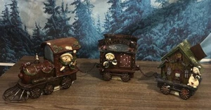 2003 3 Pc. Train Set #7751 Holiday Collection by Lincolnshire Christmas Decor - Picture 1 of 9