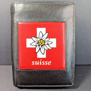 Like New Moon Shop Swiss Design Mens Cowhide Leather Wallet 5in X 4in X - Picture 1 of 10