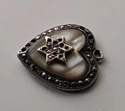 Pendente Antico - Cuore con Stella - Sterling / Madreperla - Immagine 1 di 4