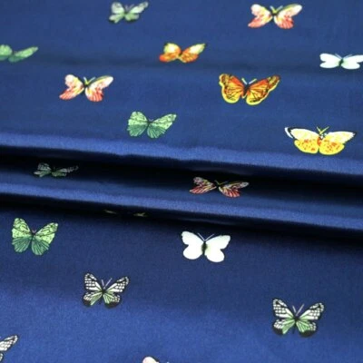1Yard Silky Satin Material Charmeuse Fabric Lining Scarf DIY Tissu Butterfly - Image 1 of 4