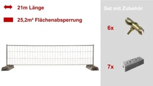 Bauzäune 3,5 x 1,2 m 6x Zaunfeld SET | Mobilzaun Absperrung inkl. Lieferung !! - Bild 1 von 5