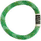 LILY and LAURA "Rainforest Canopy" Green Hand Crocheted Beaded Bracelet ~Nepal~