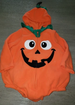 PLUSH PUMPKIN HALLOWEEN COSTUME SIZE 9/12 month BABY BOY GIRL HOOD CUTE! PLUMP! - Image 1 of 2