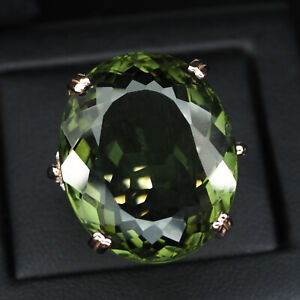 Forest Green Tourmaline Rare Big Size 42.0Ct 925 Sterling Silver Handmade Rings
