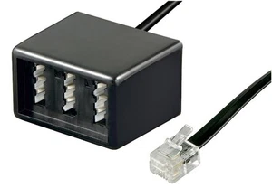 TAE Telefon Modular Adapter RJ11 Stecker -> 3x TAE Buchse 2x TAE-F 1x TAE-N 0,2m - Bild 1 von 1