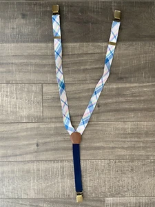 Janie and Jack Pastel Plaid Linen Blend Boy's Suspenders: Size 6-8 - Picture 1 of 4