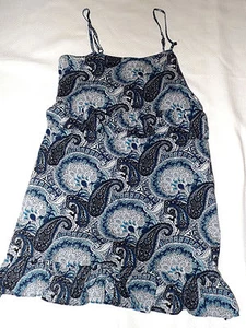 BNWT INFLUENCE ASOS BLUE PAISLEY CAMI SUMMER BEACH STRAPPY DRESS UK 8 EUR 36 - Picture 1 of 2