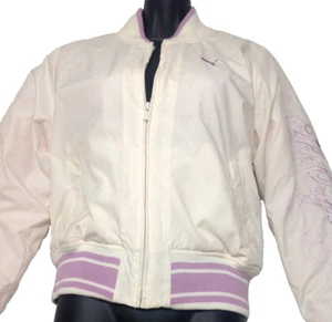Vintage Bomber Jacket Puma Womens Sz M Med Lined Filled Embroidered 80s 90s - Picture 1 of 6