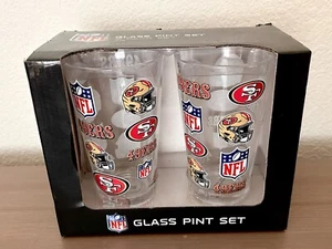 Official San Francisco 49ers NFL Limited Edition Pint Glass Set of 2-Brand New - Picture 1 of 5