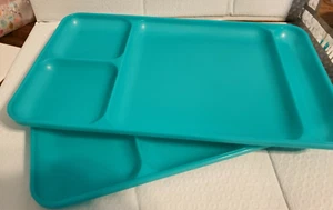 Tupperware Impressions Divided Dining Trays Set x 2 Teal June 2021 New - Picture 1 of 5