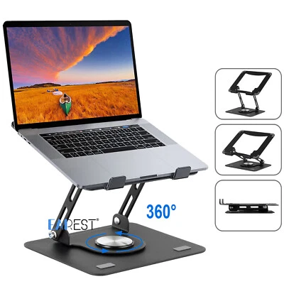 360° Metal Laptop Stand Riser Foldable Notebook Computer Holder Desk  Adjutable - Image 1 of 4