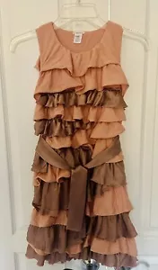 Crewcuts J. Crew Girls Dusty Pink Modern Silk Cotton Ruffle Dress 8 Stunning - Picture 1 of 4