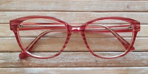 Fielmann Damen Brille Brillenfassung Rahmen ohne Gläser rot meliert Glasoptik - Bild 1 von 5