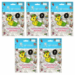 Peluche Aurora World - Tokidoki Unicorno Pool Party - LOTE DE 5 BOLSAS CIEGAS (Clip-Ons) - Imagen 1 de 1