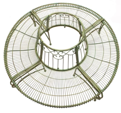 Muebles de jardín de metal de hierro forjado árbol asiento de banco envolvente acabado Verdigris Foto 1 de 4