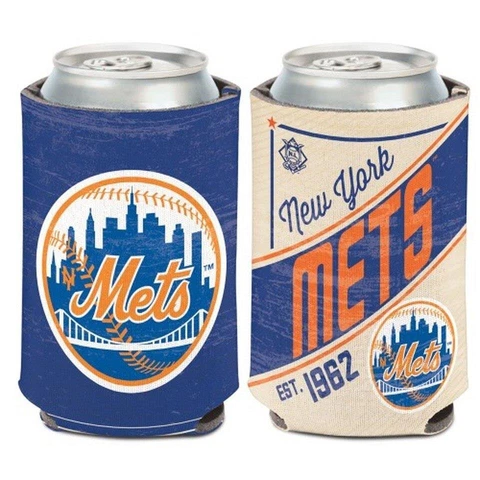 New York Mets 12oz Two Sided Vintage Can Cooler [NEW] MLB Holder Foam Koozie Cover