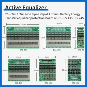 1,2A Balance Li-Ion Lifepo4 Akku Aktiv Equalizer Energieübertragung BMS 4-24S ~ - Bild 1 von 18