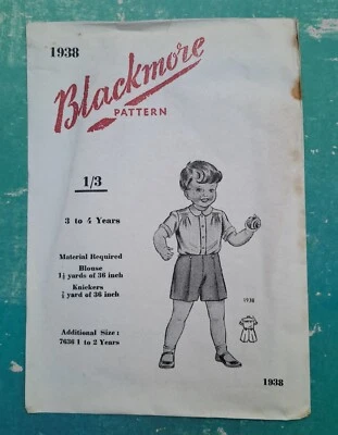 50s Blackmore Paper Sewing Dress Pattern Boys Shorts   3 - 4 yrs   - Image 1 of 2