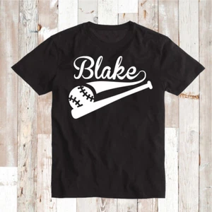 Baseball Tee Tees Shirt Custom Baseball With Bat Tees Sport Ball Shirts, bb65 - Picture 1 of 5