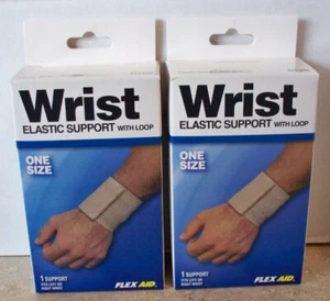 Lot of 2 Flex Aid Elastic Wrist Stabilizer Support Brace Wrap w/Loop, One Size  - Picture 1 of 1