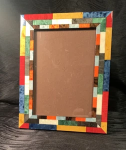 Natalini Hand Made Italy Mira Rosso Multicolor Wood Marquetry Picture Frame - Picture 1 of 12