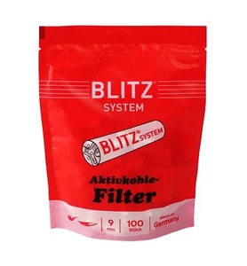 3 Beutel BLITZ SYSTEM Aktivkohle-Filter, 9 mm Durchmesser, 100er Standbeutel - Bild 1 von 2