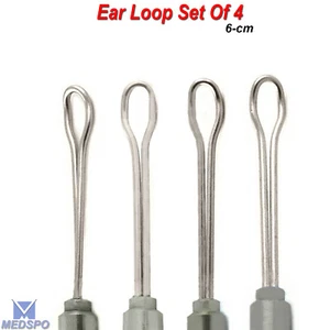 Ear Pick Wax Cleaner Ear Pick Curette Remover Dermatology Instruments Set Of 4 - Picture 1 of 5