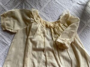anitique cotton batiste baby dress ALL hand sewn as found  19" long NO PROBLEMS