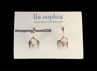 Lia Sophia "Shimmering” Gold Tone Total CZ wt. 2.0ct. Pierced Earrings - Image 1 of 3