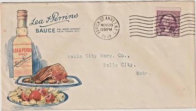 Varick St Annex NY 1 1934 cl on color illust advt LEA PERRINS Sauce (i62) - Image 1 of 2