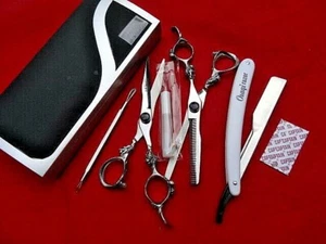 Professional Barber Salon Hairdressing Hair Cutting Thinning Scissors Shears Set - Picture 1 of 12