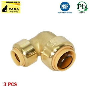3 PZ GOMITO PUSH FIT STILE SQUALO 3/4" X 1/2", GOMITO RIDUTTORE, SENZA PIOMBO - Foto 1 di 1