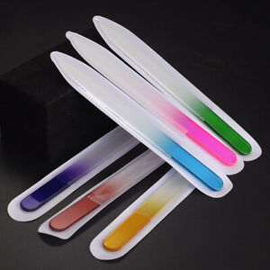 1/4X Colorful Crystal Glass Nail File Buffer Art Nail Files Manicure Device Tool