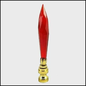 RECABADO PANTALLA LÁMPARA ILUMINACIÓN ELÉCTRICA FACETADA CRISTAL ROJO (NUEVO) - Imagen 1 de 1