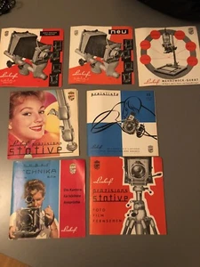 7x Brochure Pubblicità Treppiedi Vintage Originali Linhof Technorama - Foto 1 di 8