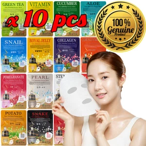 10pcs Malie Korean Face Mask Sheet Pack Facial Mask Moisture Skin Care K Beauty - Picture 1 of 23