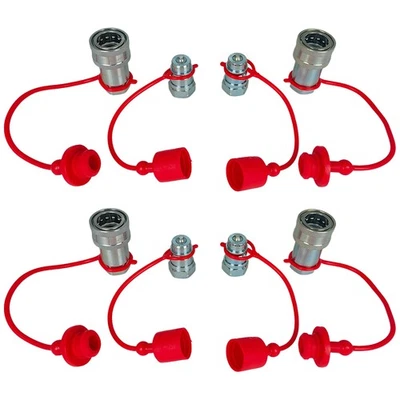 CARACCESSORY New 4 Sets 1/2" Ag Hydraulic Quick Connect Couplers Poppet For Pioneer Style US