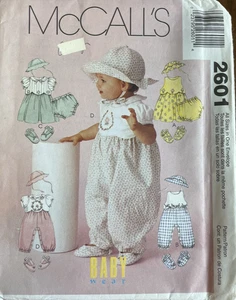 Sewing Pattern McCall's 2601 Infant Dress Romper Hat Shes Panties Uncut - Picture 1 of 3