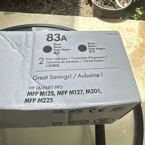 HP LaserJet 83A Black Print Cartridge CF283AD - MFP M125, M127, M201, M225 - New - Picture 1 of 6